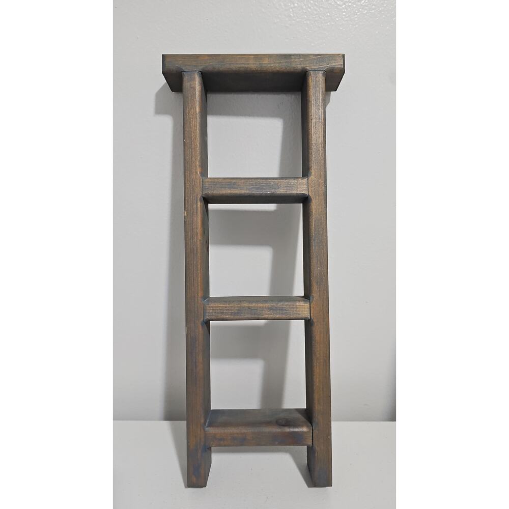 Wooden Trinket Ladder Display Shelf Farmhouse Country Cottagecore Wall Hanging - Picture 3 of 13
